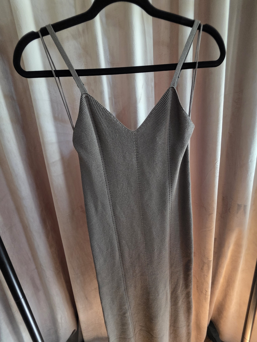 Freshman 1996 Olive Green Ribbed Knit Bodycon Midi Dress XS